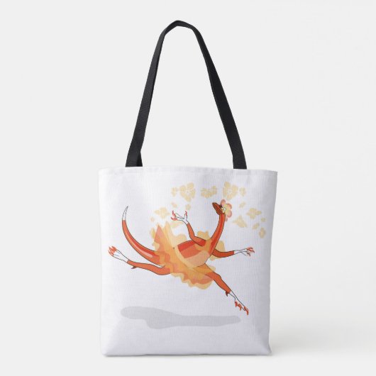 Illustratie van een balletdanseraptor. 2 tote bag (Achterkant)