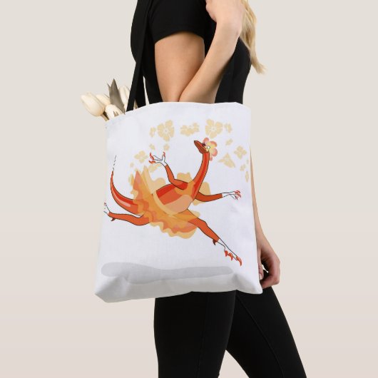 Illustratie van een balletdanseraptor. 2 tote bag (Dichtbij)