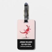 Illustratie van een balletdanseraptor. bagagelabel (Achterkant verticaal)