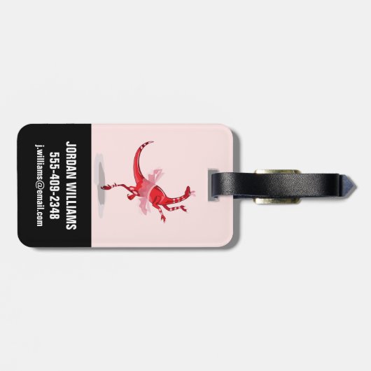 Illustratie van een balletdanseraptor. bagagelabel (Achterkant horizontaal)