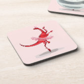 Illustratie van een balletdanseraptor. bier onderzetter (Linkerzijde)