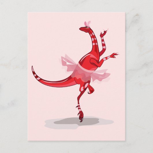 Illustratie van een balletdanseraptor. briefkaart (Voorkant)