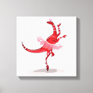 Illustratie van een balletdanseraptor. canvas afdruk