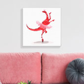 Illustratie van een balletdanseraptor. canvas afdruk (Insitu (Woonkamer))