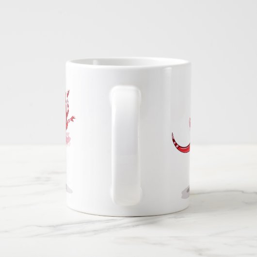 Illustratie van een balletdanseraptor. grote koffiekop (Achterkant)