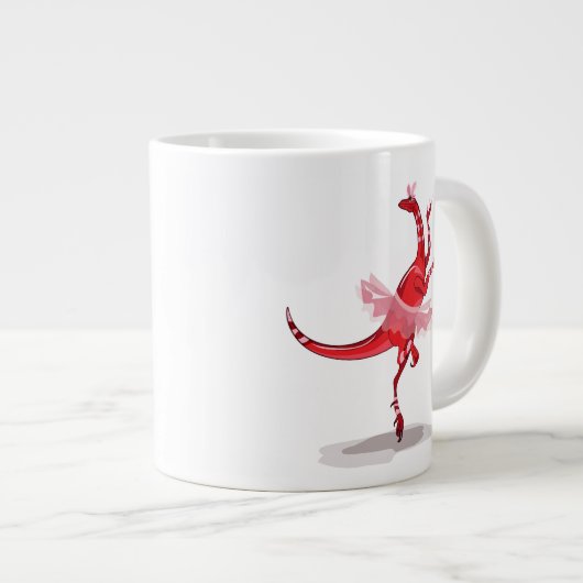 Illustratie van een balletdanseraptor. grote koffiekop (Voorkant rechts)