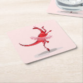 Illustratie van een balletdanseraptor. kartonnen onderzetters (Schuin)