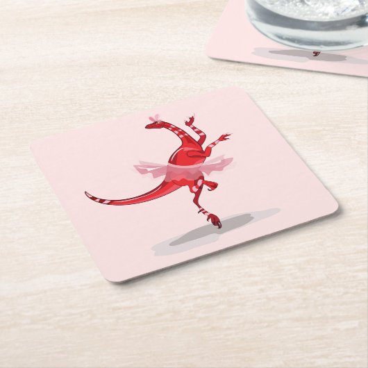 Illustratie van een balletdanseraptor. kartonnen onderzetters (Schuin)