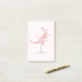 Illustratie van een balletdanseraptor. post-it® notes (Op bureau)
