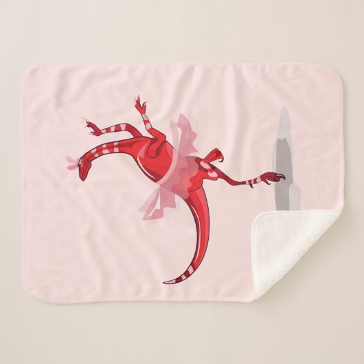 Illustratie van een balletdanseraptor. sherpa deken (Voorkant (horizontaal))