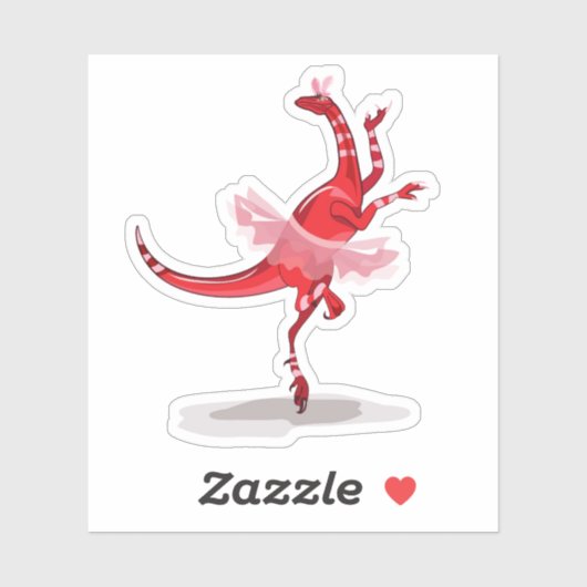 Illustratie van een balletdanseraptor. sticker (Vel)