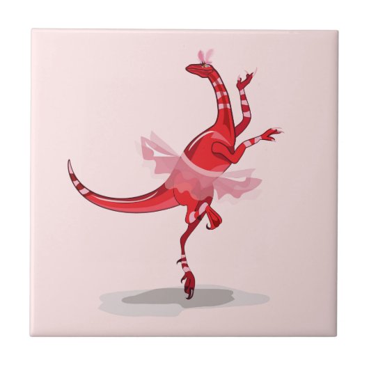 Illustratie van een balletdanseraptor. tegeltje (Voorkant)