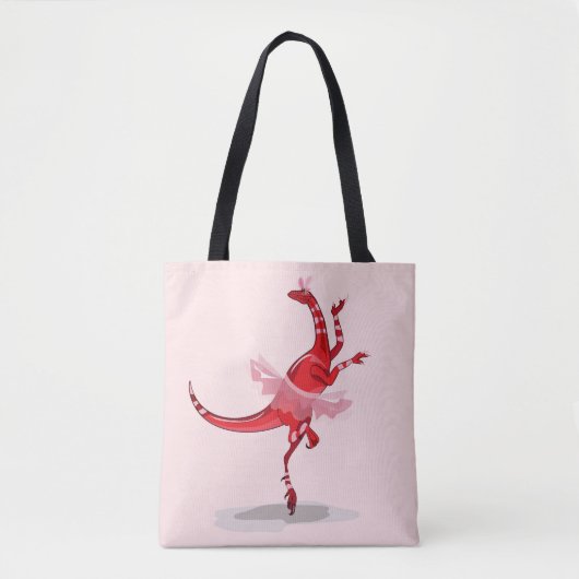 Illustratie van een balletdanseraptor. tote bag (Voorkant)