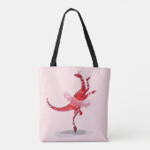 Illustratie van een balletdanseraptor. tote bag (Achterkant)