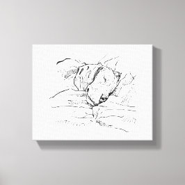 Illustratie van een Beagle-hond liefhebber Canvas Afdruk