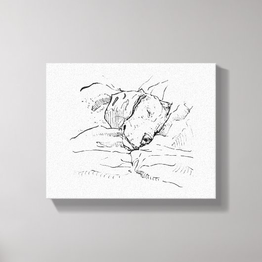Illustratie van een Beagle-hond liefhebber Canvas Afdruk (Voorkant)
