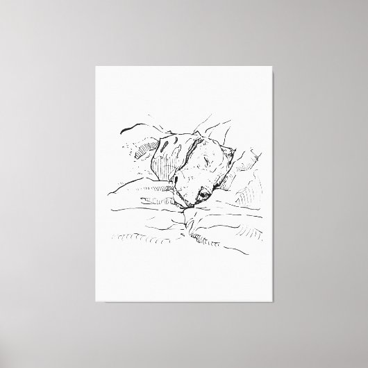 Illustratie van een Beagle-hond liefhebber Canvas Afdruk (Voorkant)