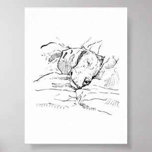 Illustratie van een Beagle-hond liefhebber Poster