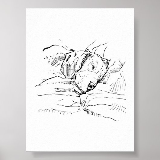 Illustratie van een Beagle-hond liefhebber Poster (Voorkant)