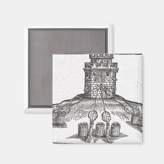 Illustratie van een beleggingsoorlog magneet (Voorkant / Achterkant)