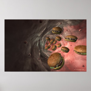 Illustratie van een bloedvat met burgers poster