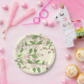 Illustratie van een bloeiende appelboomtak papieren bordje (Feest)