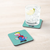 Illustratie van een bouwvakker van Stegosaurus. Bier Onderzetter (Rechterzijde)