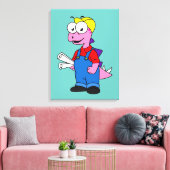 Illustratie van een bouwvakker van Stegosaurus. Canvas Afdruk (Insitu (Woonkamer))