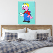 Illustratie van een bouwvakker van Stegosaurus. Canvas Afdruk (Insitu (Slaapkamer))