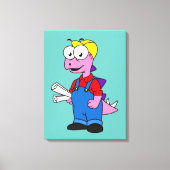 Illustratie van een bouwvakker van Stegosaurus. Canvas Afdruk (Voorkant)