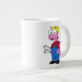 Illustratie van een bouwvakker van Stegosaurus. Grote Koffiekop (Voorkant rechts)