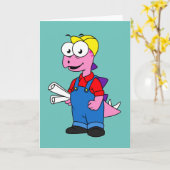 Illustratie van een bouwvakker van Stegosaurus. Kaart (Gele Bloem)