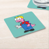 Illustratie van een bouwvakker van Stegosaurus. Kartonnen Onderzetters (Schuin)