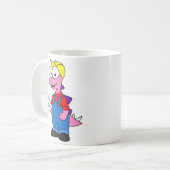 Illustratie van een bouwvakker van Stegosaurus. Koffiemok (Voorkant links)