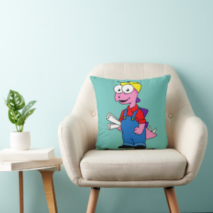 Illustratie van een bouwvakker van Stegosaurus. Kussen