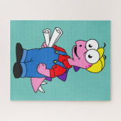 Illustratie van een bouwvakker van Stegosaurus. Legpuzzel (Horizontaal)