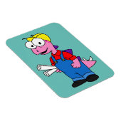 Illustratie van een bouwvakker van Stegosaurus. Magneet (Rechterzijde)