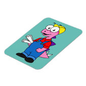 Illustratie van een bouwvakker van Stegosaurus. Magneet (Linkerzijde)