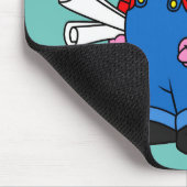 Illustratie van een bouwvakker van Stegosaurus. Muismat (Hoek)