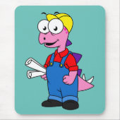 Illustratie van een bouwvakker van Stegosaurus. Muismat (Voorkant)