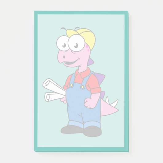 Illustratie van een bouwvakker van Stegosaurus. Post-it® Notes (Voorkant)