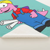 Illustratie van een bouwvakker van Stegosaurus. Sherpa Deken (3/4)