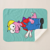 Illustratie van een bouwvakker van Stegosaurus. Sherpa Deken (Voorkant (horizontaal))