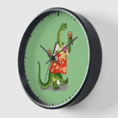 Illustratie van een brontosaurus die Maracas speel (Hoek)