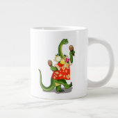Illustratie van een brontosaurus die Maracas speel Grote Koffiekop (Rechts)