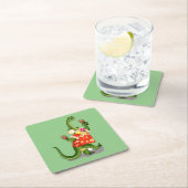 Illustratie van een brontosaurus die Maracas speel Kartonnen Onderzetters (Insitu)