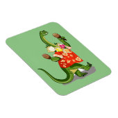 Illustratie van een brontosaurus die Maracas speel Magneet (Rechterzijde)