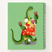 Illustratie van een brontosaurus die Maracas speel Notitieboek (Achterkant)