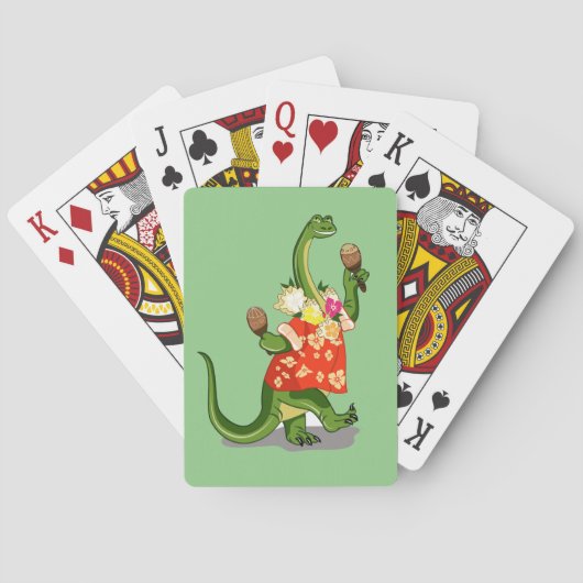 Illustratie van een brontosaurus die Maracas speel Pokerkaarten (Achterkant)
