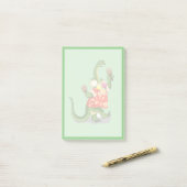 Illustratie van een brontosaurus die Maracas speel Post-it® Notes (Op bureau)